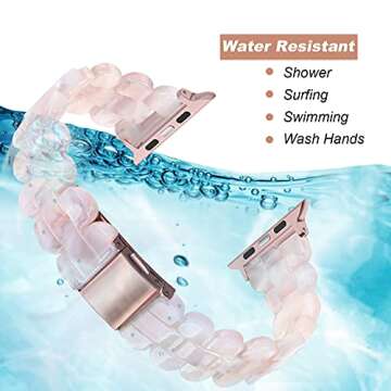 Secbolt Band Compatible with Apple Watch Band 38mm 40mm 41mm 42mm Women, Slim Resin Bracelet for iWatch Series 10/9/SE/8/7/6/5/4/3/2/1, Pinkish White