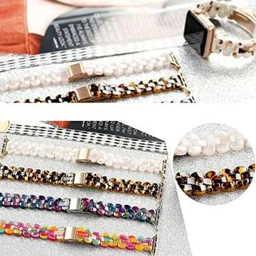 Secbolt Band Compatible with Apple Watch Band 38mm 40mm 41mm 42mm Women, Slim Resin Bracelet for iWatch Series 10/9/SE/8/7/6/5/4/3/2/1, Pinkish White