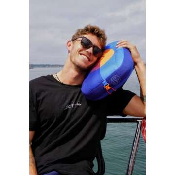 Ballast Beach Pillow – Inflatable Beach Pillow, Camping Pillow, Pool Pillow, Ultra Soft and Durable Pillow That Won’t Blow Away on Windy Beaches (Blazing Sunset)