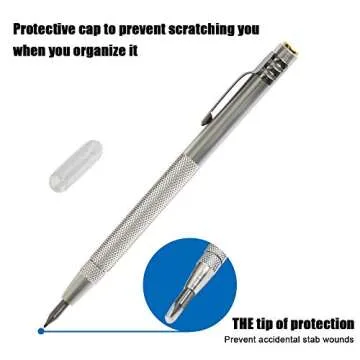 IMT Tungsten Carbide Tip Scriber 2 Pack, Hand Drill Aluminium Etching Engraving Pen with Clip and Magnet for Glass/Ceramics/Metal Sheet, Extra 2 Replacement Marking Tip