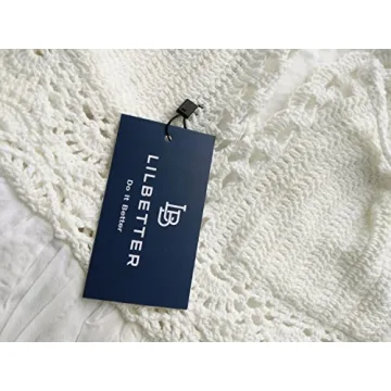 LILBETTER Women's Beach Crochet Backless Bohemian Halter Maxi Long Dress (White,Small)