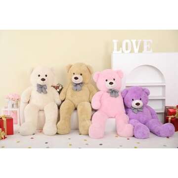 MorisMos Giant Teddy Bear Stuffed Animals Pink Plush Toy for Girlfriend, Big Teddy Bear 4ft Gifts for Kids, 47inch