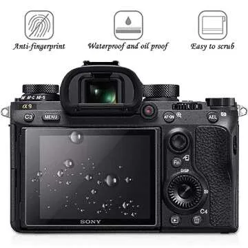 PCTC Alpha a7C Tempered Glass LCD Screen Protectors Compatible for Sony Alpha a7C Protection Film Cover (Not for A7C II /A7VR), 0.3mm 9H Hardness Tempered Glass Flim Anti-Scrach（3 Pack）