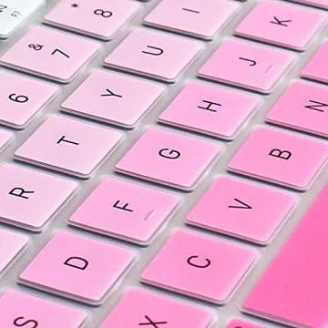 ProElife Ultra Thin Silicone Keyboard Cover Skin for MacBook Air 13 Inch 2021 2020 with Touch ID (MODLE A2179 and A2337 Apple M1 Chip, US Layout) Keyboard Protector (Ombre Pink)