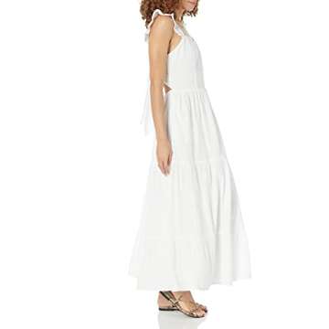 Elegant Tulsi Ruffle Sleeve Eyelet Maxi Dress