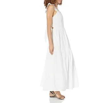 Elegant Tulsi Ruffle Sleeve Eyelet Maxi Dress