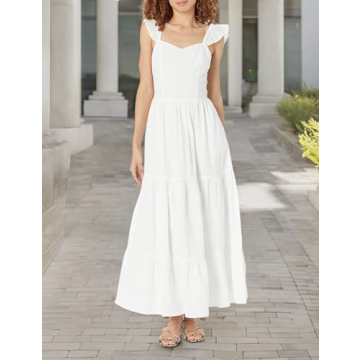 Elegant Tulsi Ruffle Sleeve Eyelet Maxi Dress