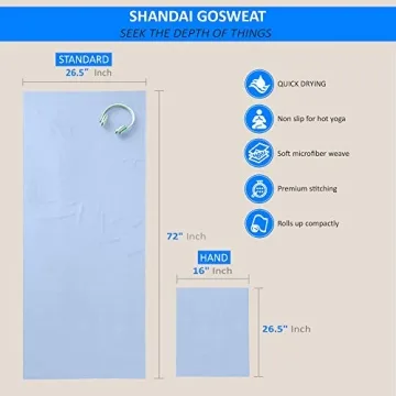 Shandali Super Absorbent Hot Yoga Towel, Placid Blue
