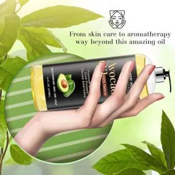 MAJESTIC PURE Avocado Oil - 100% Pure and Natural, Cold-Pressed, for Skin Care, Massage, Hair Care, and Carrier Oil to Dilute Essential Oils, 16 fl oz