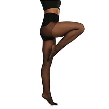 EVERSWE Women's Seamless Control Top Tights 15D - Luxurious Comfort & Style