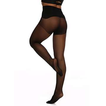 EVERSWE Women's Seamless Control Top Tights 15D – Superior Comfort