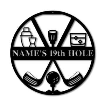 19th Hole Metal Sign, Golf Gifts for Men, Personalized Golf Sign, Golf Mancave Sign, Golfer Gifts, Boyfriend Gift, Husband Gift, Dad Gift (12" Wide)