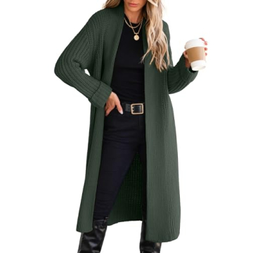 ANRABESS Women Knit Long Cardigan Oversized Sweater Coat for Fall