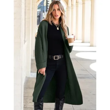 Stylish ANRABESS Women Knit Long Cardigan for Fall