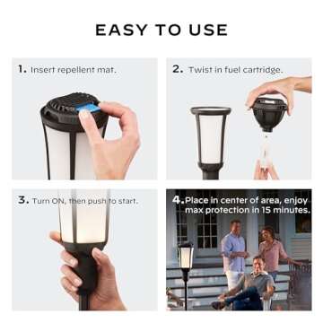 Thermacell Mosquito Repellent Torch; Includes 12-Hour Refill; 15 Foot Zone of Mosquito Protection; Effective Mosquito Repellent for Patio; Bug Spray Alternative; Scent Free