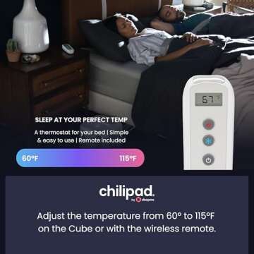Chilipad Cube Bed Cooling System - Cooling & Heating Mattress Topper, Dual Zone Individual Bed Temperature, Cool Sleep Enhancement, Temp Range of 60-115°F, WE Queen Bedsize (60"W x 80"L), Model: CP514