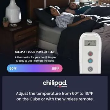 Chilipad Cube Bed Cooling System - Cooling & Heating Mattress Topper, Dual Zone Individual Bed Temperature, Cool Sleep Enhancement, Temp Range of 60-115°F, WE Queen Bedsize (60"W x 80"L), Model: CP514