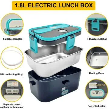Electric Lunch Box 1.8L Upgraded 50W Portable