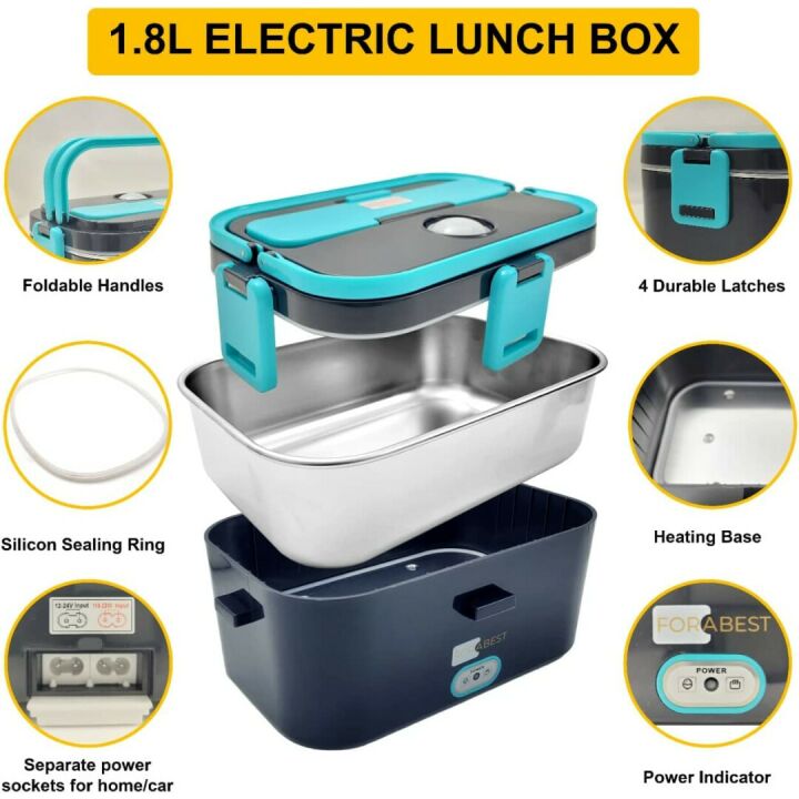 Electric Lunch Box 1.8L Upgraded 50W Portable