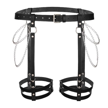 Stylish Asooll Punk Leather Waist Leg Body Belt for Women