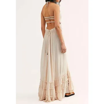 R.Vivimos Women's Summer Boho Backless Maxi Dress