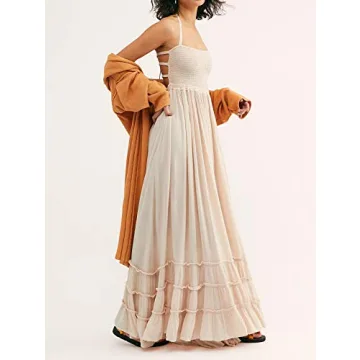 R.Vivimos Women's Summer Boho Backless Maxi Dress