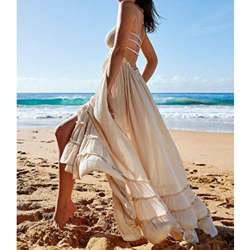 R.Vivimos Women's Summer Boho Backless Maxi Dress