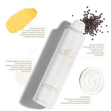 Goldie Locks Volumizing Texture Spray, Instant Volume For Hair & Extensions with Invisible Matte Finish, Weightless Moisture Protection, 8 Fl Oz