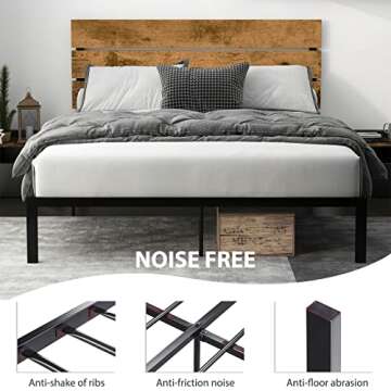 Buy Einfach Full Size Bed Frame - Rustic & Noise-Free Support