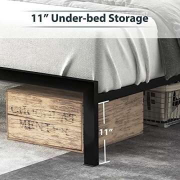 Buy Einfach Full Size Bed Frame - Rustic & Noise-Free Support