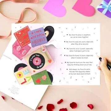 Anniversary Card to Husband, Wife – Pop Up For The Record Player Valentines Day Cards for Him, Her...