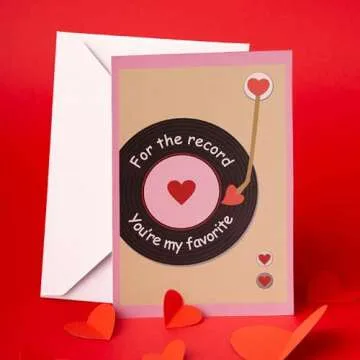 Anniversary Card to Husband, Wife – Pop Up For The Record Player Valentines Day Cards for Him, Her – Romantic Birthday Card for Boyfriend, Girlfriend, Men, Women - Cute Wedding Card for Partner