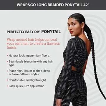 GLAM21USA 42 Inch Braided Clip in Ponytail Extensions