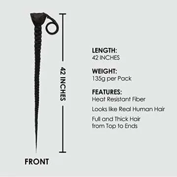 GLAM21USA 42 Inch Braided Clip in Ponytail Extensions