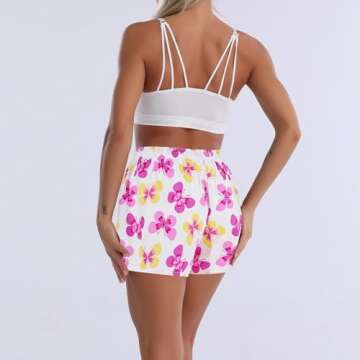 Cinvik Women's Boxers Sleep Shorts Soft Lounge Boxers Flower Print Sleepwear Cotton Loose Boxer Sets for Women Pj Shorts S