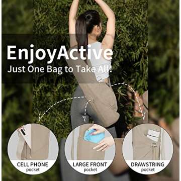 EnjoyActive Yoga Mat Bag | Premium, Waterproof, Multi Pockets, Adjustable Strap | 1/4 1/3-Inch Thick...