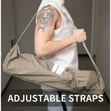 EnjoyActive Yoga Mat Bag | Premium, Waterproof, Multi Pockets, Adjustable Strap | 1/4 1/3-Inch Thick Yoga Mat Carrier | Perfect Yoga Bag to Gym Class Beach Park Travel for Women & Men