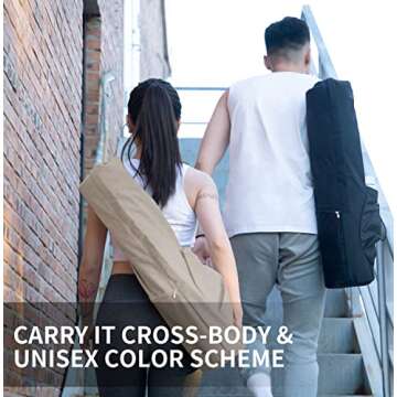 EnjoyActive Yoga Mat Bag | Premium, Waterproof, Multi Pockets, Adjustable Strap | 1/4 1/3-Inch Thick Yoga Mat Carrier | Perfect Yoga Bag to Gym Class Beach Park Travel for Women & Men