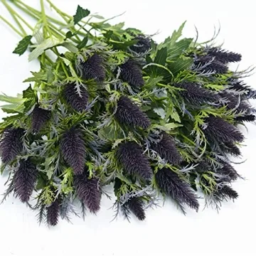 FiveSeasonStuff Lifelike Artificial Thistle Flowers for All Occasions