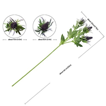 FiveSeasonStuff Lifelike Artificial Thistle Flowers for All Occasions