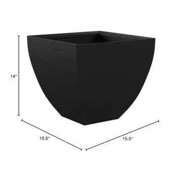 Stylish Tusco 16-Inch Modern Square Planter for Home Decor
