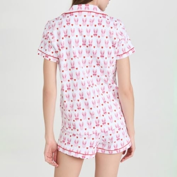 Seyurigaoka Women's Floral Pajama Set with Rabbit Print