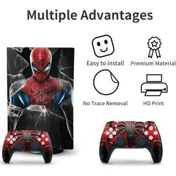Toxxos PS5 Skin Set in Red and Black for Disc Edition