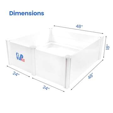 PUPez Whelping Box - Whelping Box for Dogs - 48"x48"x18" - Whelping Bed, Whelping Pen for Puppies, Whelping Box for Large Breed Dogs, Dog Whelping Box, Dog Birthing Box