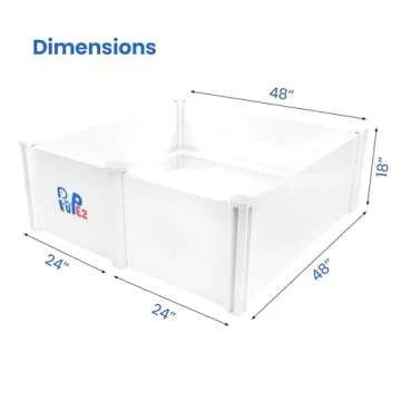 PUPez Whelping Box - Whelping Box for Dogs - 48"x48"x18" - Whelping Bed, Whelping Pen for Puppies, Whelping Box for Large Breed Dogs, Dog Whelping Box, Dog Birthing Box