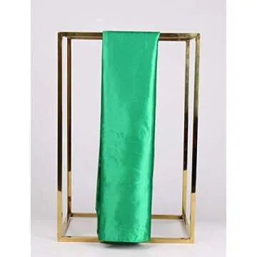 Luxurious 35" Green Satin Square Scarf for Women