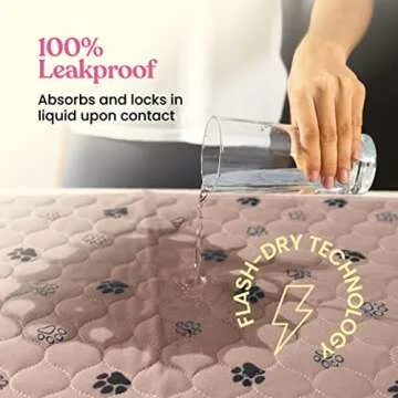 Super Absorbent Washable Pee Pads for Dogs - 2-Pack Superior Reusable Puppy Pads Pet Training Pads –100% Waterproof Dog Pee Pad Protects Against Urine Leakage Non-Slip Grip Prevents Slipping& Bunching