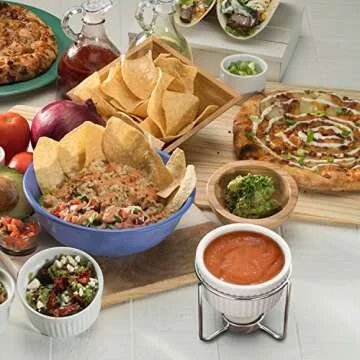 Hiware Ceramic Butter Warmers Set - Ideal for Seafood and Fondue