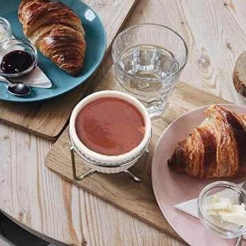 Hiware Ceramic Butter Warmers Set - Ideal for Seafood and Fondue