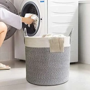 CherryNow X-Large Cotton Rope Basket for Home Storage